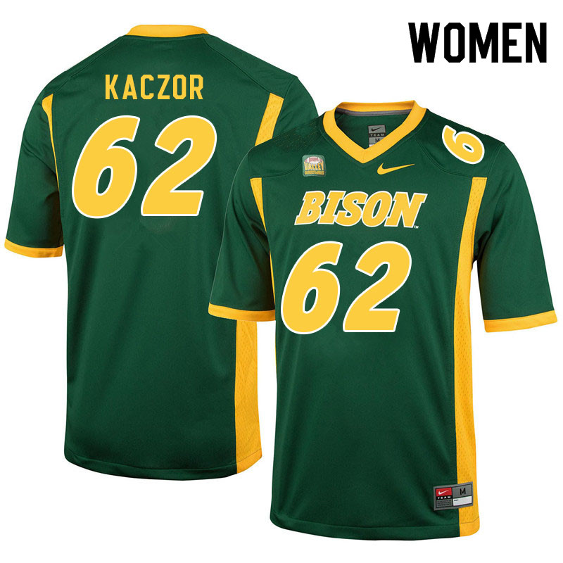 Women #62 John Kaczor North Dakota State Bison College Football Jerseys Sale-Green
